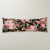 Schöne Blumenmuster-Rose mit grünen Folien Seitenschläferkissen (Rückseite)