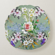 Schöne Blumenmuster Rose Wildblumen Grün