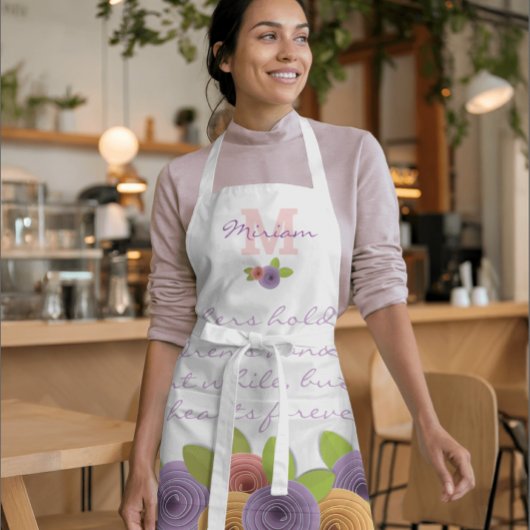 Schöne Blumenmutter-Tag Zitat Rose auf Weiß Schürze