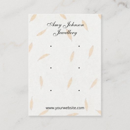 Schöne Blumenpapiere Ohrringe Display-Karten Visitenkarte (Vorderseite)