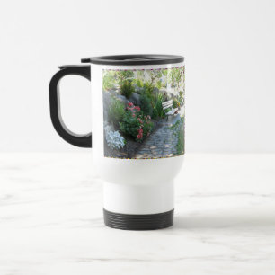 Schöne Blumenpark-Bank-Reise-Tasse Reisebecher
