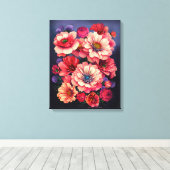 Schöne BlumenprachtStretched Canvas Print Leinwanddruck (Insitu (Holzboden))