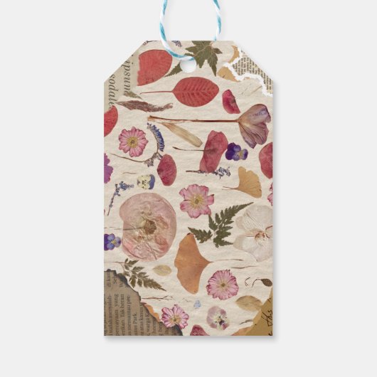 Schöne Blumenpresse Geschenkanhänger (Rückseite)