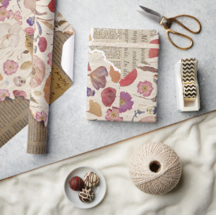 Schöne Blumenpresse Geschenkpapier