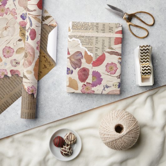 Schöne Blumenpresse Geschenkpapier (Kunsthandwerk)