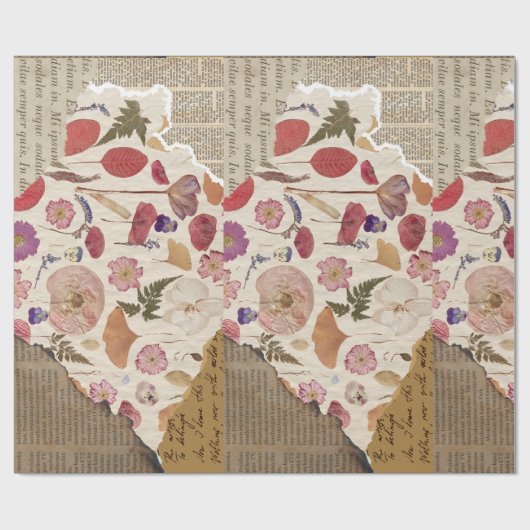 Schöne Blumenpresse Geschenkpapier (Flach)