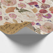 Schöne Blumenpresse Geschenkpapier (Ecke)