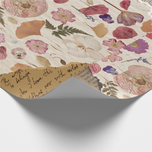 Schöne Blumenpresse Geschenkpapier (Ecke)