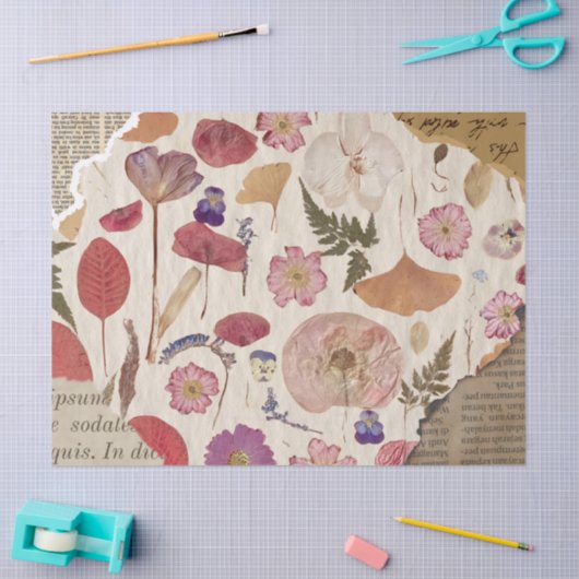 Schöne Blumenpresse Seidenpapier (Basteln)