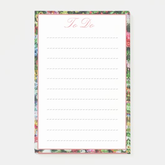Schöne Blumenrand-Notizblock Post-it Klebezettel (Vorderseite)