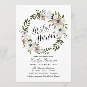 Schöne Blumenreste - Bridal Dusche Einladung