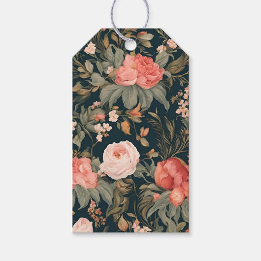 Schöne Blumenrose Blumenmalerei Geschenkanhänger (Vorderseite)