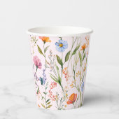 Schöne Blumenspülung Pappbecher (Rückseite)