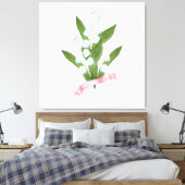 Schöne Blumenstrauß-me-nicht-weiße Blume vinta Leinwanddruck (Insitu (Schlafzimmer))