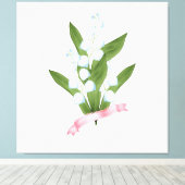 Schöne Blumenstrauß-me-nicht-weiße Blume vinta Leinwanddruck (Insitu (Holzboden))