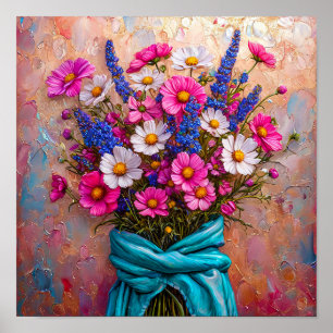 Schöne Blumenstrauß-Stillleben Elegante Kunst Poster