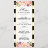 Schöne Blumenstreifen Modernes Hochzeitsmenü Menükarte (Vorderseite)
