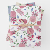 Schöne Blumentöpfe Wasserfarbe in Weiß Geschenkpapier Set (Beispiel)