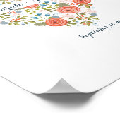 Schöne Blumenträume Personalisiertes Hochzeitsstil Poster (Ecke)