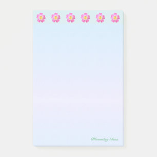 Schöne Blumenüberschrift Post-it Klebezettel