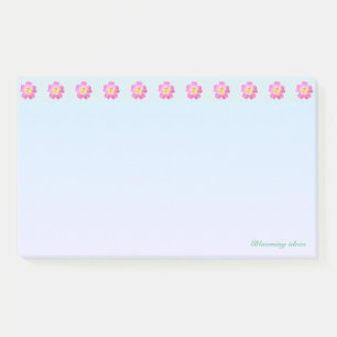 Schöne Blumenüberschrift Post-it Klebezettel