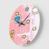 schöne Blumenuhr Große Wanduhr (Winkel)