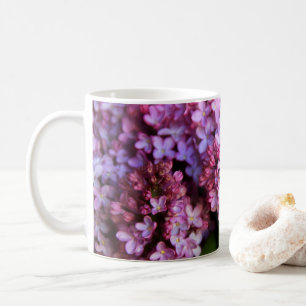 Schöne Blumenvase 325 ml mit Flieder-Kunstwerk Kaffeetasse
