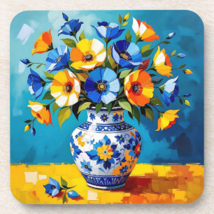Schöne Blumenvase  Getränkeuntersetzer