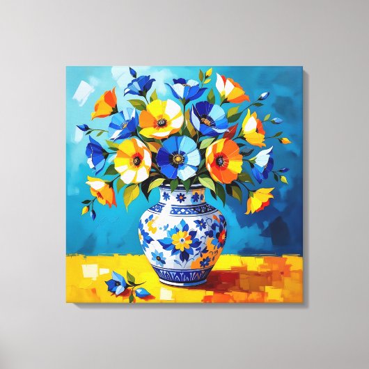 Schöne Blumenvase Leinwanddruck (Vorderseite)