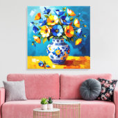 Schöne Blumenvase Leinwanddruck (Insitu (Wohnzimmer))