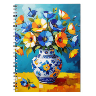 Schöne Blumenvase  Notizblock