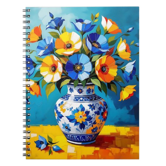 Schöne Blumenvase Notizblock (Vorderseite)