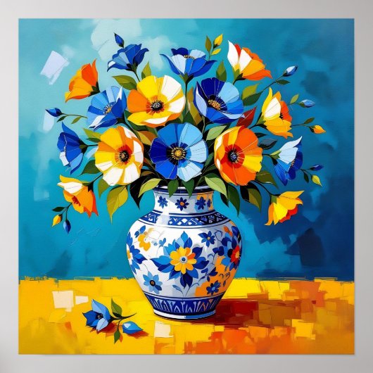 Schöne Blumenvase Poster (Vorne)
