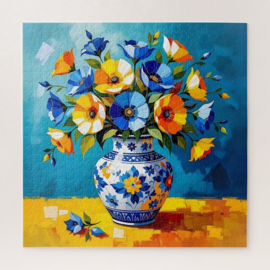 Schöne Blumenvase  Puzzle (Vertikal)