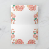 Schöne Blumenverzierung Peach Garden Blume Dankeskarte (Innenseite)