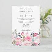 Schöne Blumenwetter-Hochzeit Einladung (Stehend Vorderseite)
