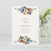 Schöne Blumenwetterhochzeit Einladung (Stehend Vorderseite)