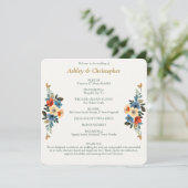 Schöne Blumenwetterhochzeit Programm (Stehend Vorderseite)