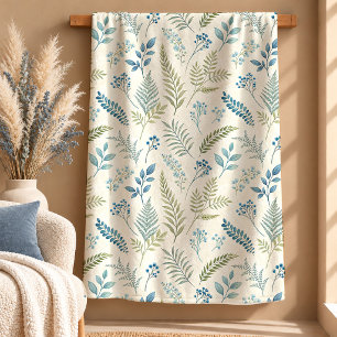 Schöne Blumenwiese-Wurfdecke mit Salbei-Design Sherpadecke