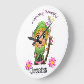 Schöne Blumenzauber Große Wanduhr (Winkel)