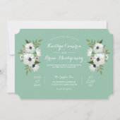 Schöne Blumenzwiebeleinladung - Minze Einladung (Vorderseite)