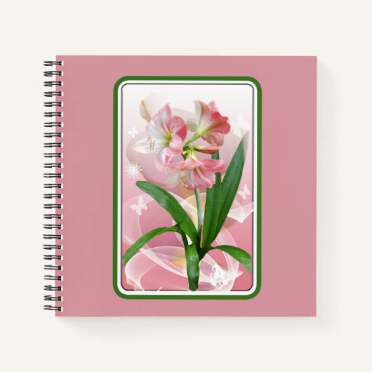 Schöne Blumige Amaryllis Notizblock (Vorderseite)
