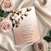 Schöne Blush Beige Öl Rose Hochzeit Einladung