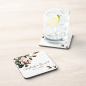 Schöne Blush Beige Öl Rose Hochzeit Getränkeuntersetzer (Rechte Seite)