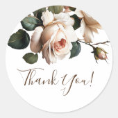 Schöne Blush Beige Öl Rose Hochzeit Vielen Dank Runder Aufkleber (Vorderseite)