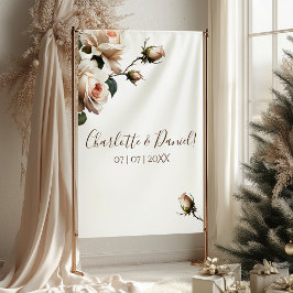 Schöne Blush Beige Öl Rose Hochzeit Wandteppich