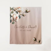 Schöne Blush Beige Öl Rose Hochzeit Wandteppich (Vorderseite)