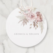 Schöne Blush Bloral Hochzeit Vielen Dank Geschenkanhänger (Rückseite)