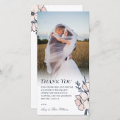 Schöne Blush & Blue Blumen Hochzeit Vielen Dank Dankeskarte (Vorne/Hinten)