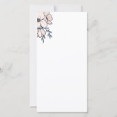 Schöne Blush & Blue Blumen Hochzeit Vielen Dank Dankeskarte (Rückseite)